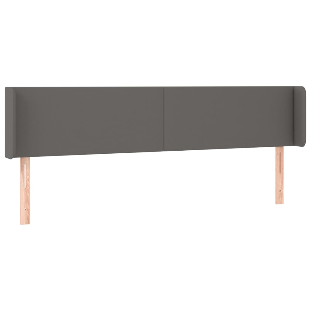 szürke műbőr szárnyas fejtámla 183x16x78/88 cm (3118594)