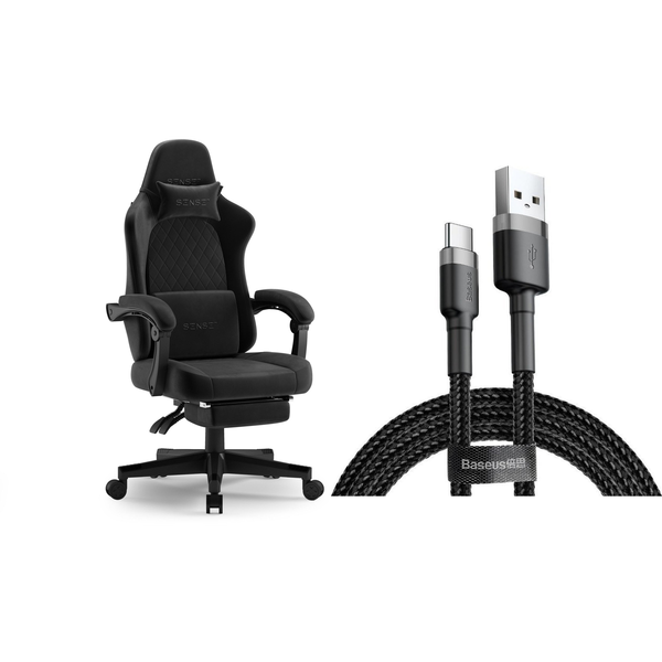 SENSE7 DEVON Gamer szék Alcantara fekete