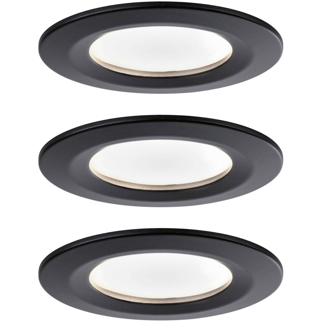 Paulmann LED-es beépíthető lámpa 3 részes készlet 18W matt Fekete Melegfehér (94473) (p94473)