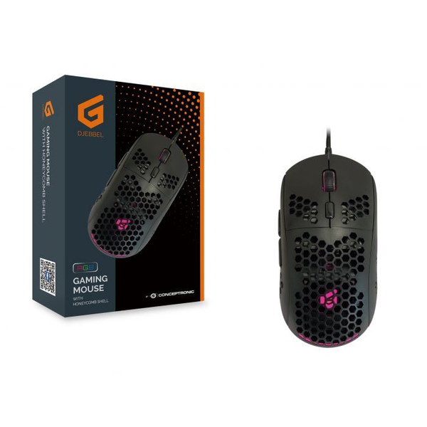Conceptronic DJEBBEL04B rato Jogos Mão direita USB Type-A Ótico 6400 DPI