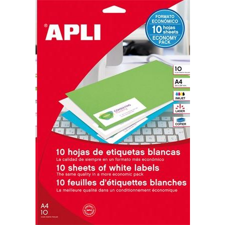 Etiquetas Autoadhesivas Apli 25.4 X 10 Mm - 10 Hojas 1890 Etiquetas