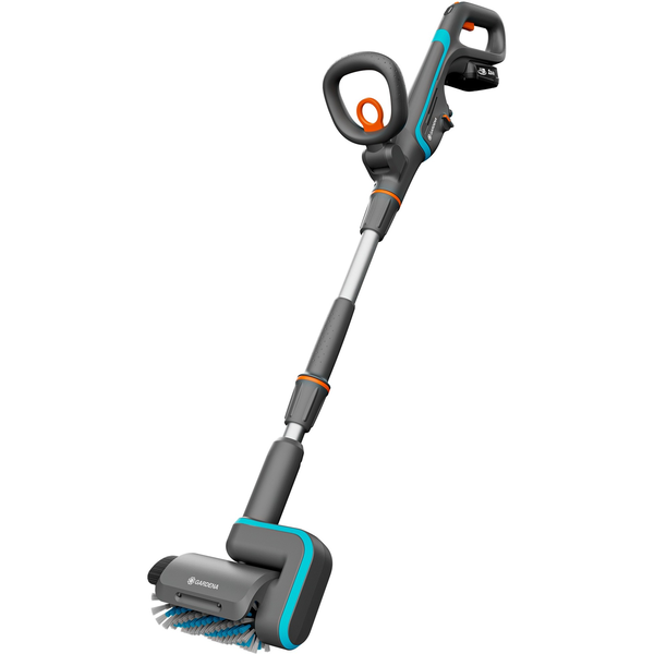 GARDENA akkumulátoros többfunkciós AquaBrush Patio 18V P4A, keménypadló-tisztító (szürke/türkiz, Li-Ion akkumulátor 2,5Ah P4A, POWER FOR ALL ALLIANCE) (14841-20)