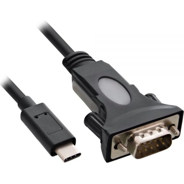 InLine 33308L cavo seriale Nero USB tipo-C DB-9