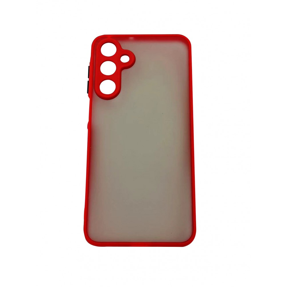 Samsung A16 műanyag tok, Piros-fekete (CEL-MATT-A16-RBK)