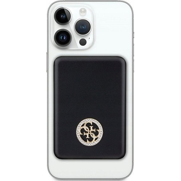 Guess MagSafe 4G Strassed Metal Logo 3000mAh baterie externă wireless neagră