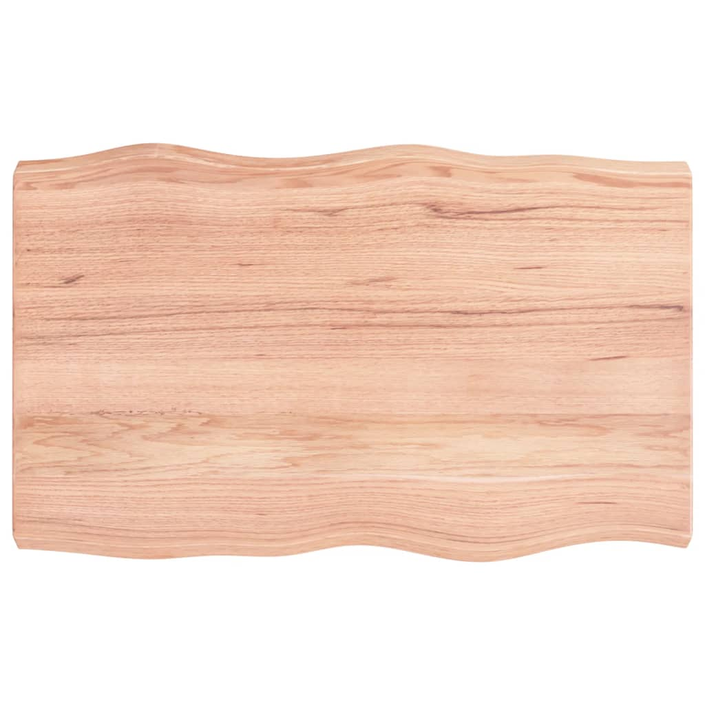 világosbarna asztallap 80x50x(2-6) cm kezelt tömör élőszegélyes (363943)