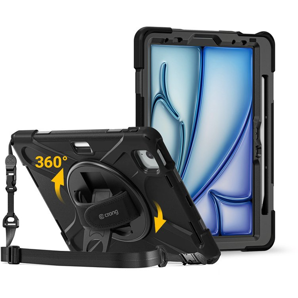 Crong Defender Plus – Pancerne etui iPad Air 11” M3 (2025) / M2 (2024) (czarny)