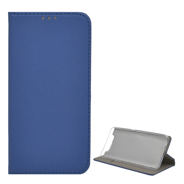 Tok álló, bőr hatású (FLIP, oldalra nyíló, asztali tartó funkció, rombusz minta) SÖTÉTKÉK [Samsung Galaxy A80 (SM-A805F)] (5996457891672)