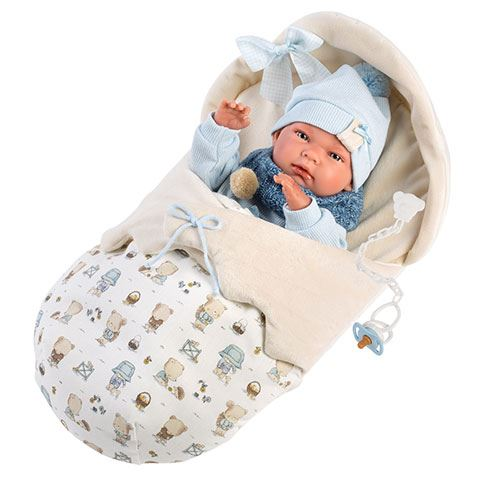 Papusa Llorens - Nico, cu saculet de dormit, 40 cm