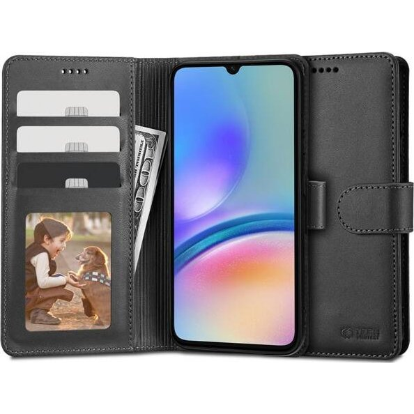 TP Wallett Tok - Samsung Galaxy A05s SM-A057F, Oldalra Nyíló, Mágnes Csattal, Fekete (5906203691067)