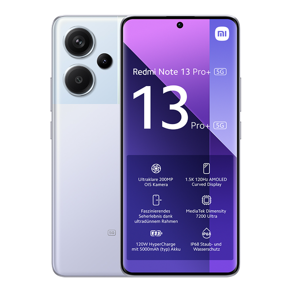 Смартфон Xiaomi Redmi Note 13 Pro+, 8GB RAM, 256GB, 5G, Purple