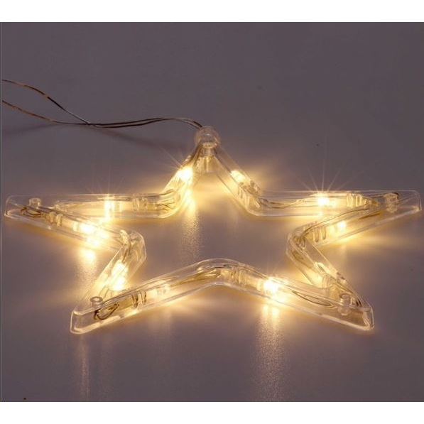 IRIS Csillag alakú 18x18cm/meleg fehér LED-es tapadókorongos fénydekoráció  (305-01)