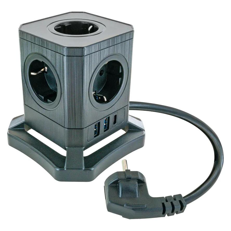 Schwaiger Steckdosen Power tower 5fach7xSchuko+2x USB, 1,8m (STLB3520) (STLB3520)