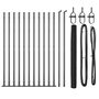 Set Gard 2 Piese Gri Oțel 25 x 1.5 m Durabil Gard Extern