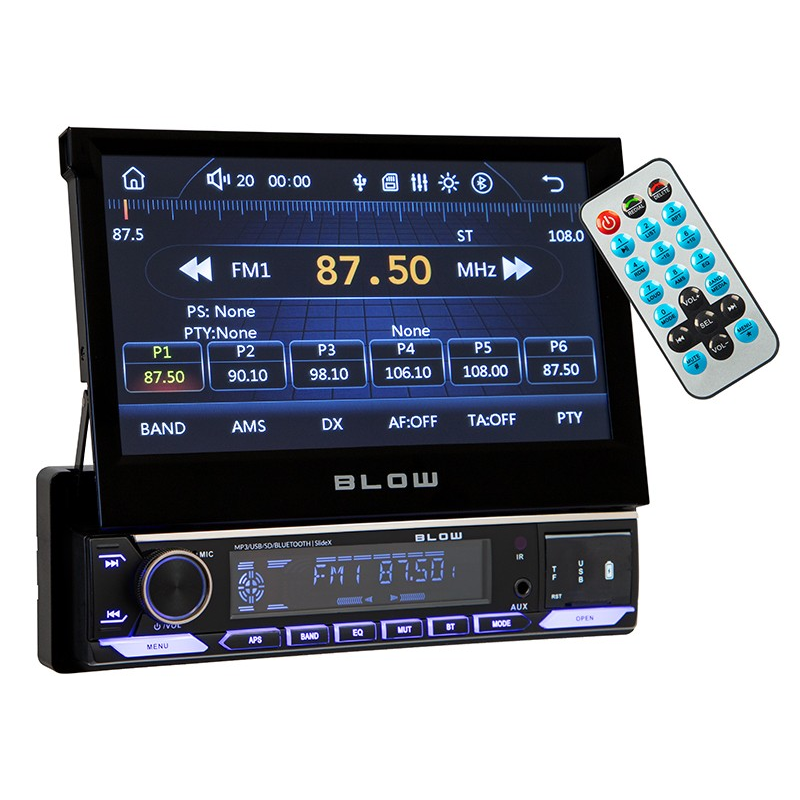 BLOW 5900804143321 Radio Slidex Érintőképernyős 7" Bluetooth Autó HiFi fejegység (78-340#)