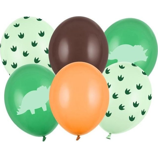 Balony Dinozaury 30cm 6szt MIX