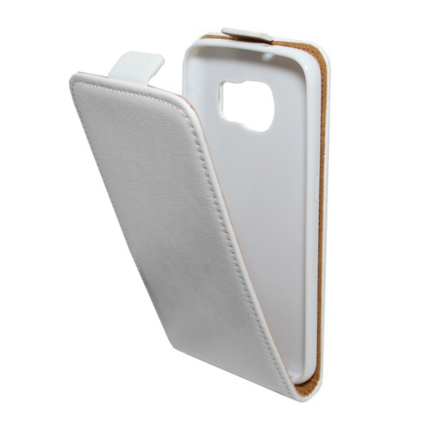 Tok álló, bőr hatású (FLIP, lefelé nyíló) FEHÉR [Samsung Galaxy S7 (SM-G930)] (5996457623266)