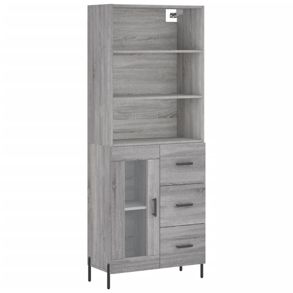 szürke sonoma szerelt fa magasszekrény 69,5 x 34 x 180 cm (3189523)
