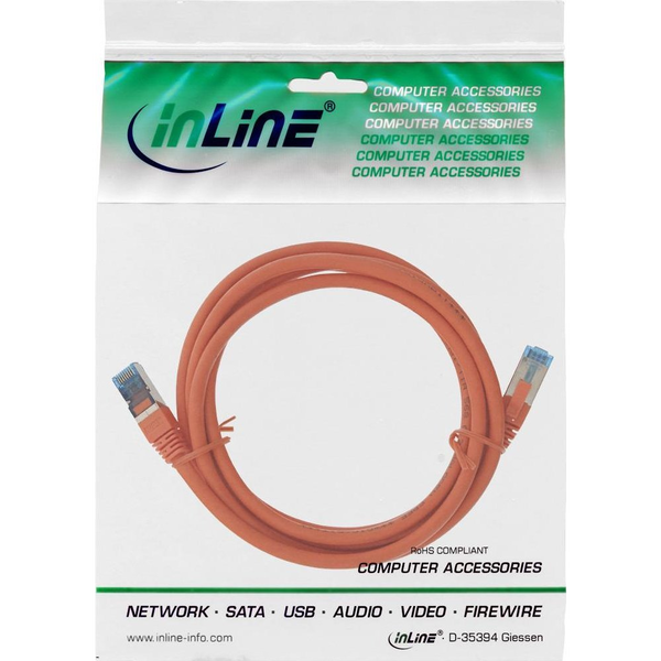 InLine 76802O cavo di rete Arancione Cat6a S/FTP (S-STP)