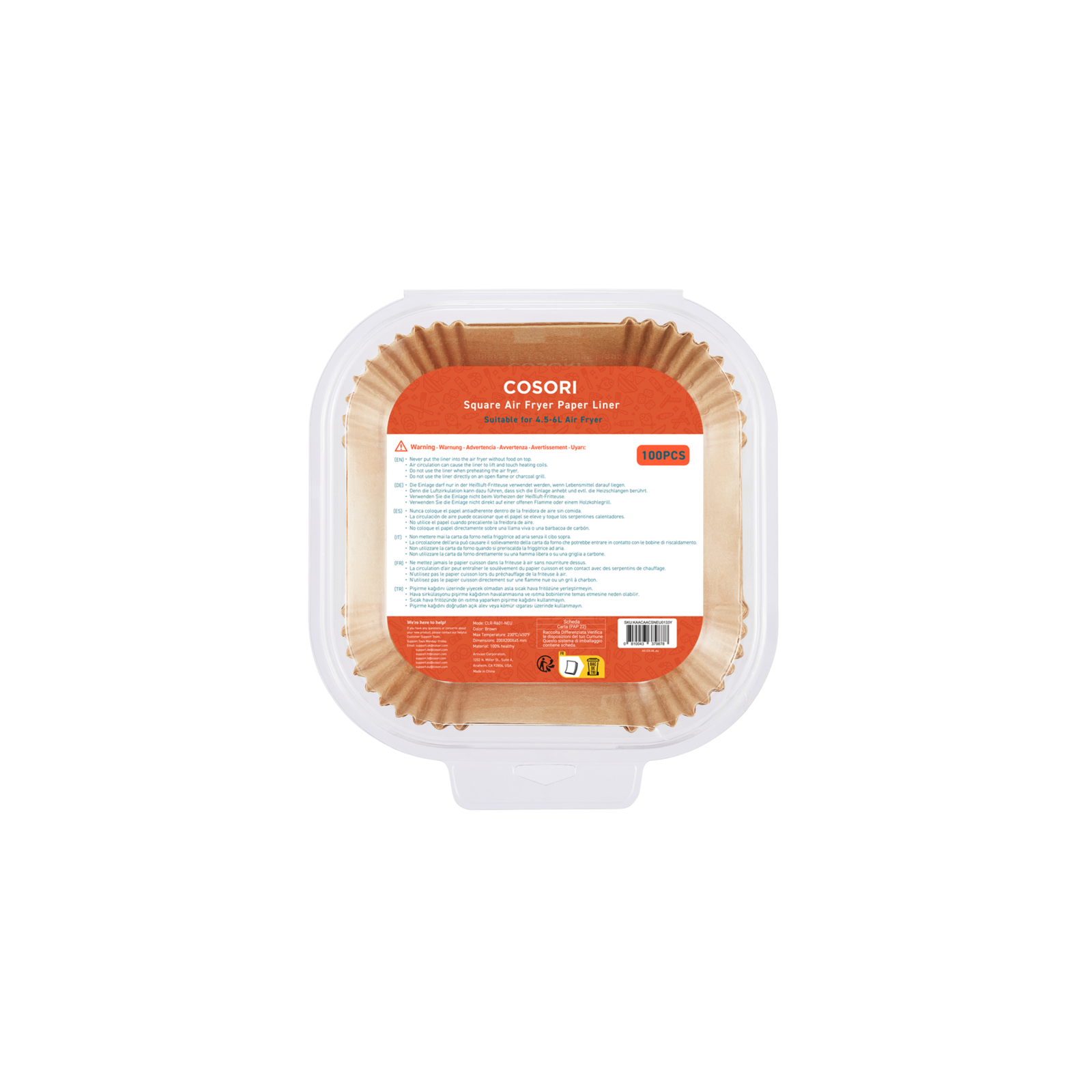 Cosori Papírtányér Forrólevegős Sütőhöz 100db (CLR-R601-NEU)