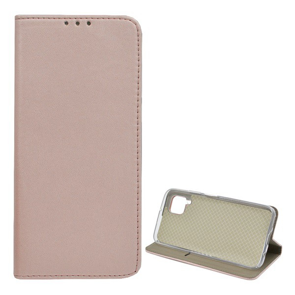 Tok álló, bőr hatású (FLIP, oldalra nyíló, asztali tartó funkció) ROZÉARANY [Huawei P40 Lite 4G / Nova 6 SE] (5996457974658)