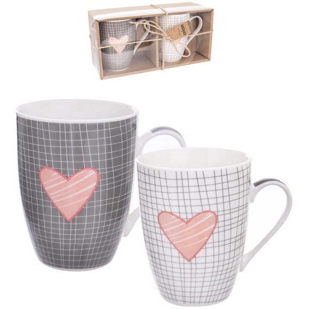 PINK HEART porcelán bögre 0,35 l 2 db (127257)