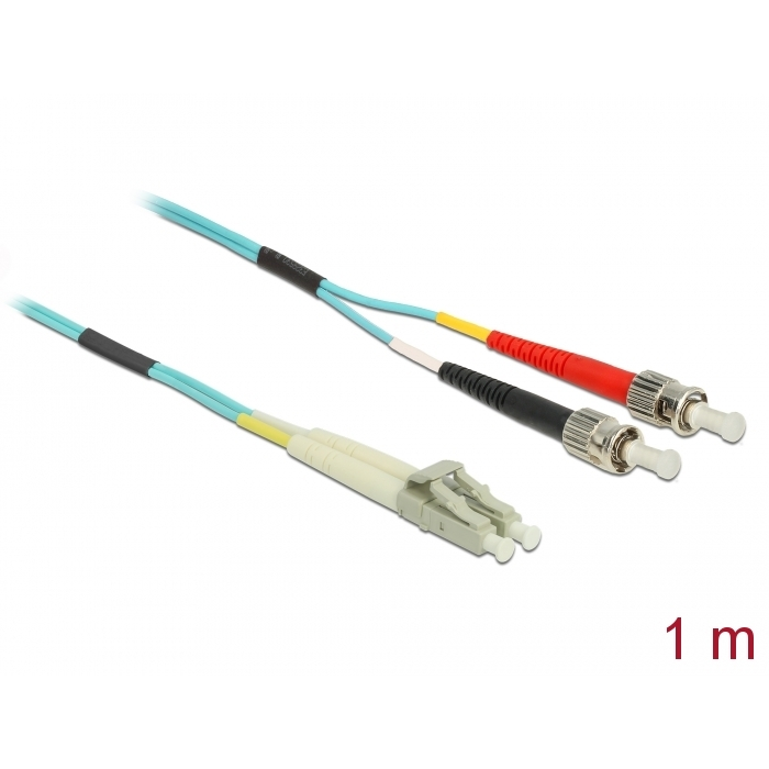 Delock Kábel, optikai szálas LC > ST többszörös OM3, 1 m (86567) (86567)