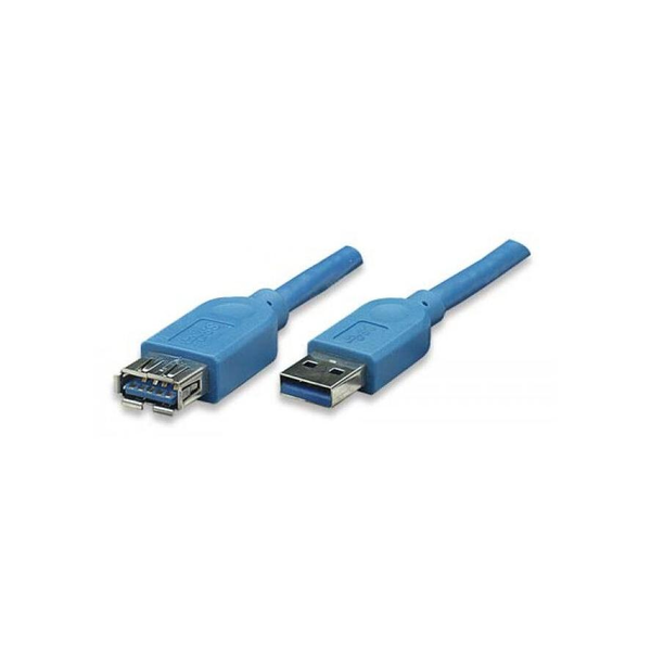Techly 3.0m USB 3.0 A M/F USB-kabel USB 3.2 Gen 1 (3.1 Gen 1) 3 m USB A Blå