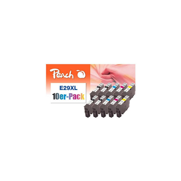 Peach 0F319987 blækpatron 10 stk Sort, Blå, Magenta, Gul