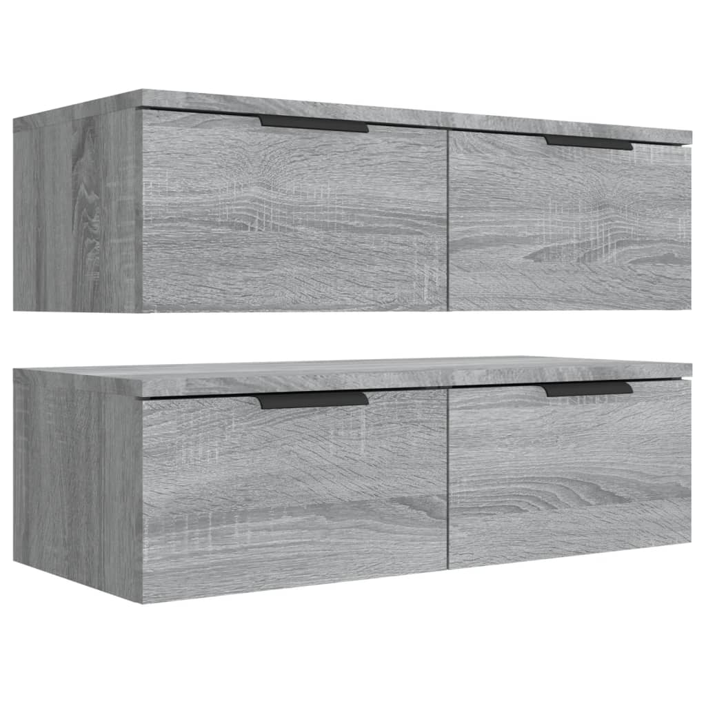2 db szürke sonoma szerelt fa fali szekrény 68 x 30 x 20 cm (3115898)