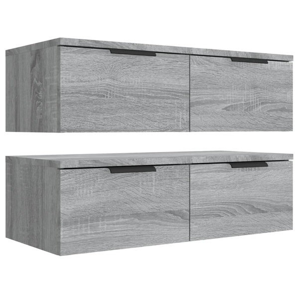 Комплект стенни шкафове vidaXL, 2 бр, Сив сонома, 68x30x20 см, Инженерно дърво