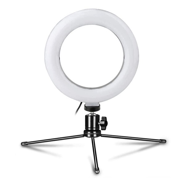PLATINET LED videófény vlogoláshoz, tripod állvánnyal, 16cm (PMRL6)
