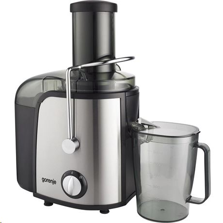 Сокоизстисквачка за плодове и зеленчуци Gorenje JC805EII, 800W, Съд сок 1 л, Съд пулпа 1.5 л, Тръба XXL, Черна/Инокс