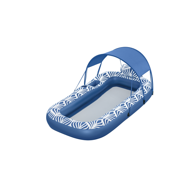 Bestway 43732 flotador para piscina y playa Azul, Blanco Estampado PVC, Poliéster Colchoneta