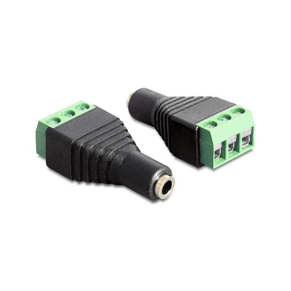 DELOCK Adapter Terminalblock 3Pin -> 3,5mm Klinke Buchse