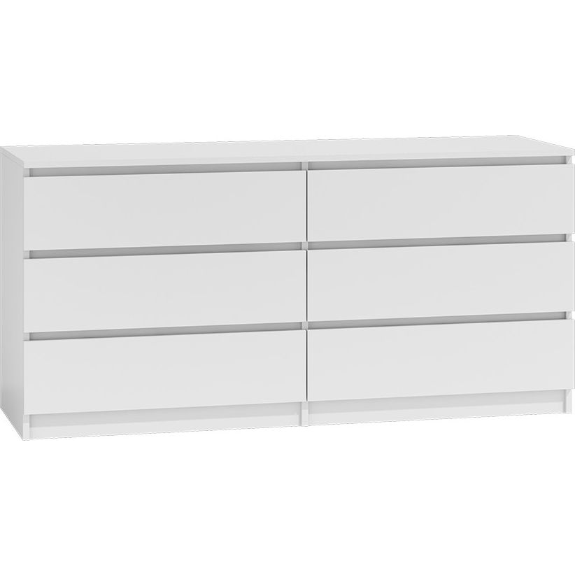 Viana M6 Komód - 2x3 Fiókos, Fehér (M6 140 BIEL 2X3 1/2K)