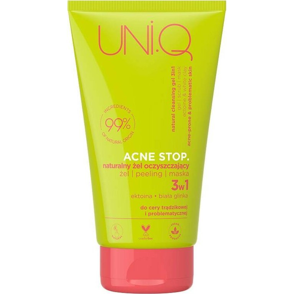 UNI.Q Acne Stop Naturalny żel oczyszczający 3w1 150ml