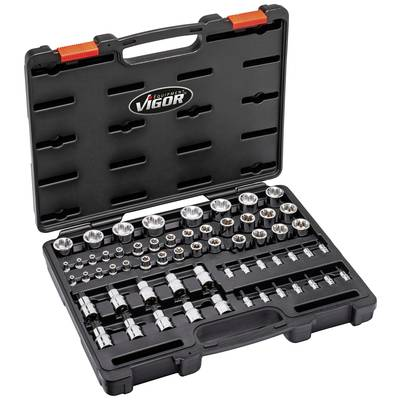 Vigor Dugókulcs betét készlet 1/2 (12,5 mm), 1/4 (6,3 mm), 3/8 (10 mm) 60 részes (V7920N) (V7920N)