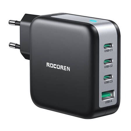 Rocoren 3xUSB-C, 1xUSB-A hálózati töltő (RCCT3P1A-ZXA01) (RCCT3P1A-ZXA01)