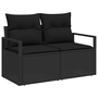 Set Canapea Grădină cu 11 Piese Perne Negru Ratan Polimer Acacia
