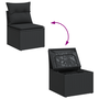Set Canapea Grădină cu 11 Piese Perne Negru Ratan Polimer Acacia