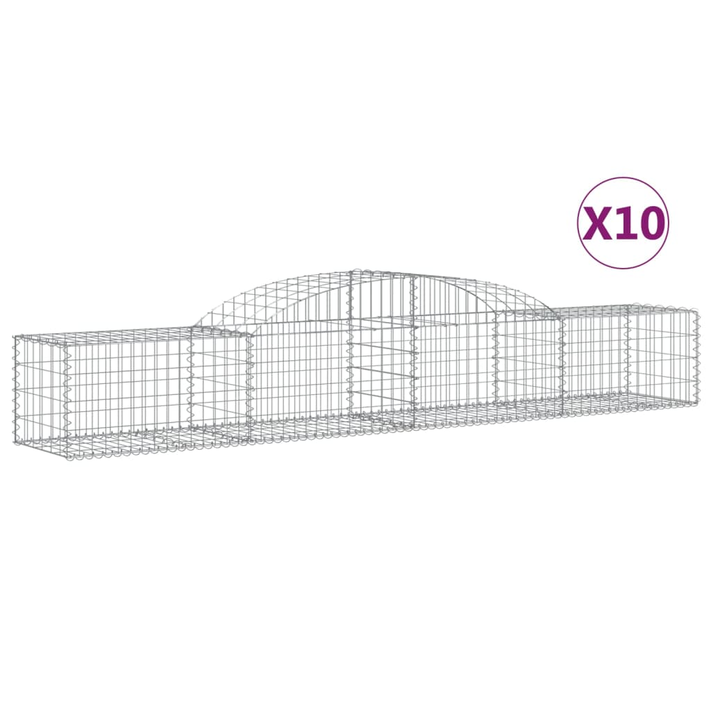 10 db íves horganyzott vas gabion kosár 300x50x40/60 cm (3146655)