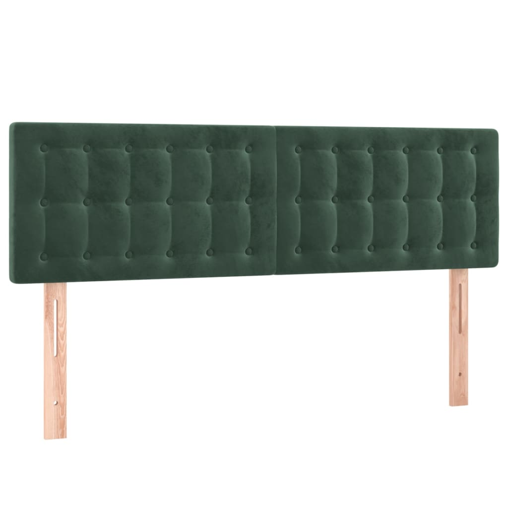 2 db sötétzöld bársony fejtámla 72 x 5 x 78/88 cm (346473)