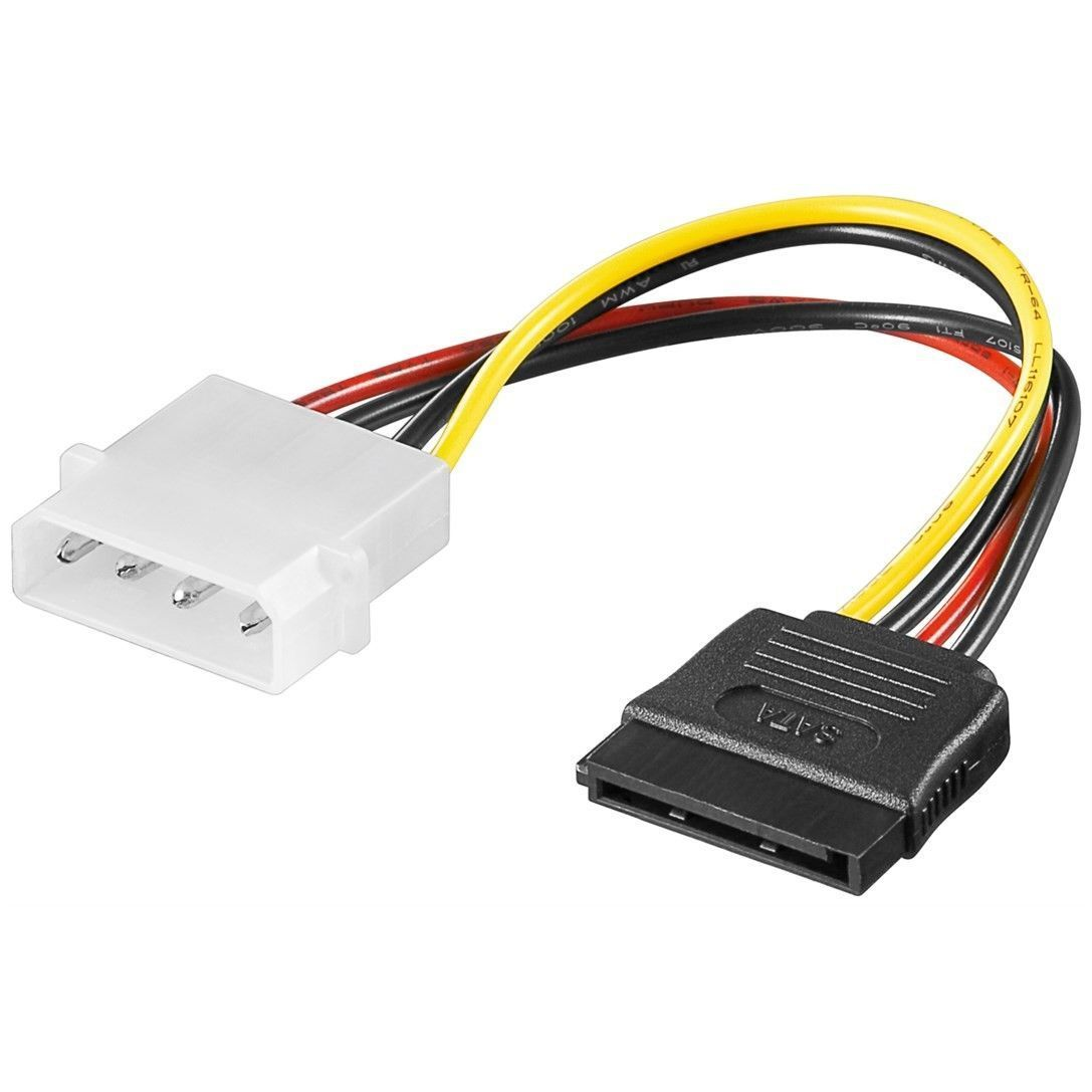 goobay 50674 Serial-ATA tápkábel 0.13m (Molex apa - SATA anya) (50674)