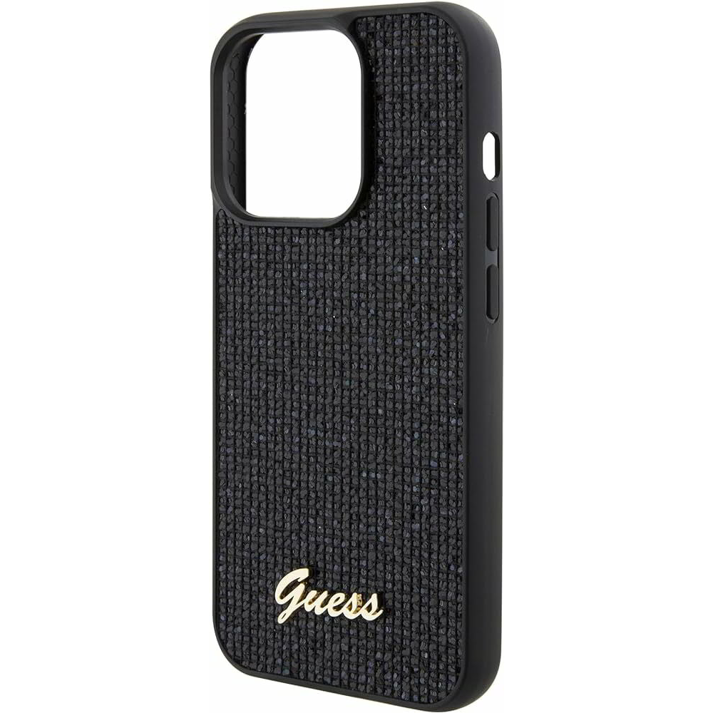 Guess Disco Metal Script Apple iPhone 15 Pro Tok - Fekete (GUHCP15LPMSDGSK)
