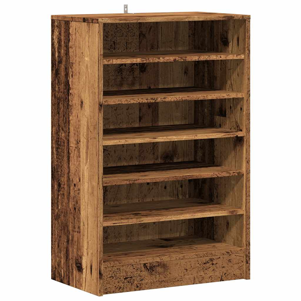 antik fa színű szerelt fa cipősszekrény 60 x 35 x 92 cm