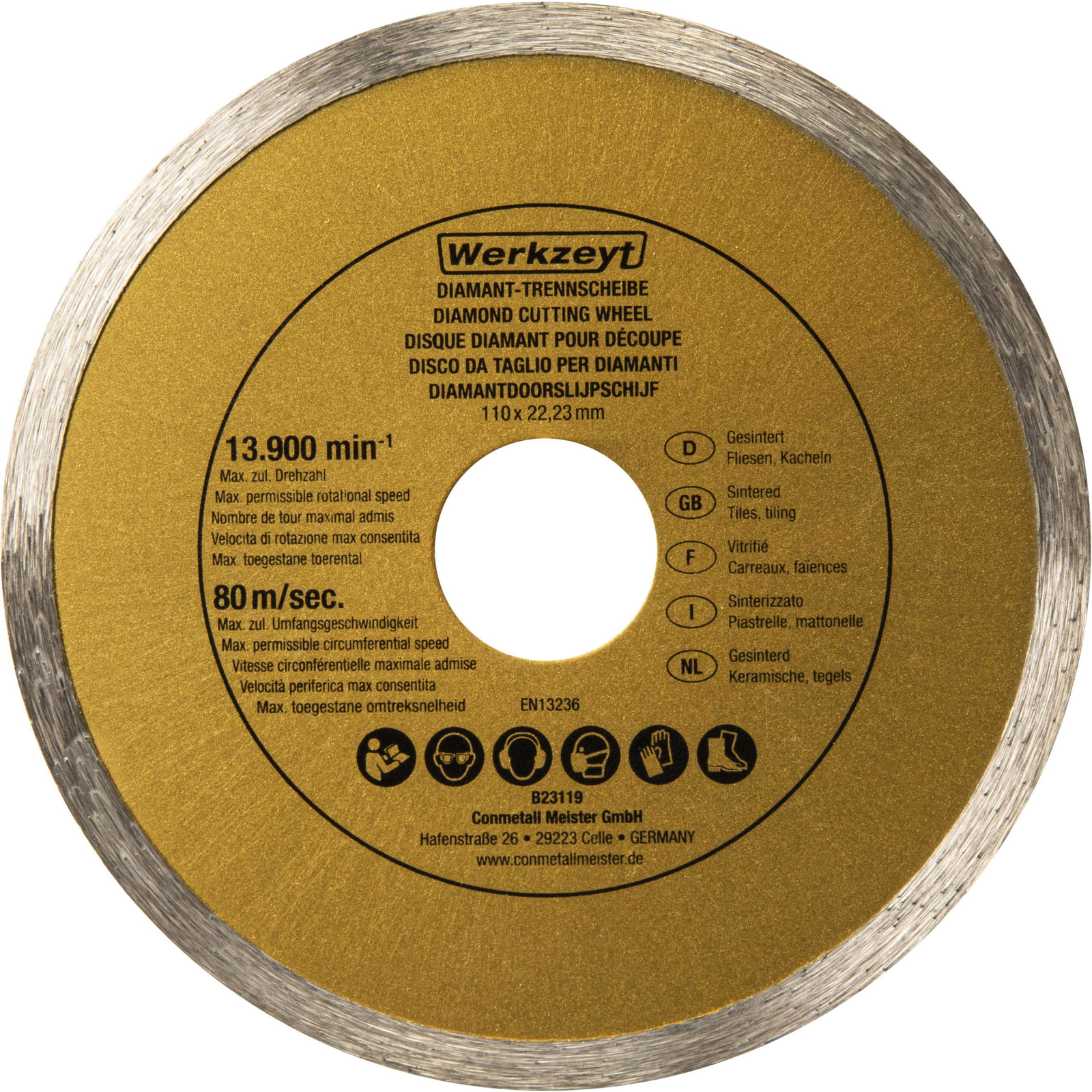 WERKZEYT Gyémánt vágókorong 110 mm (B23119)