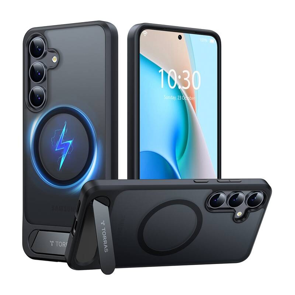 Калъф за телефон Torras Pstand Series за Samsung S25+ (черен)