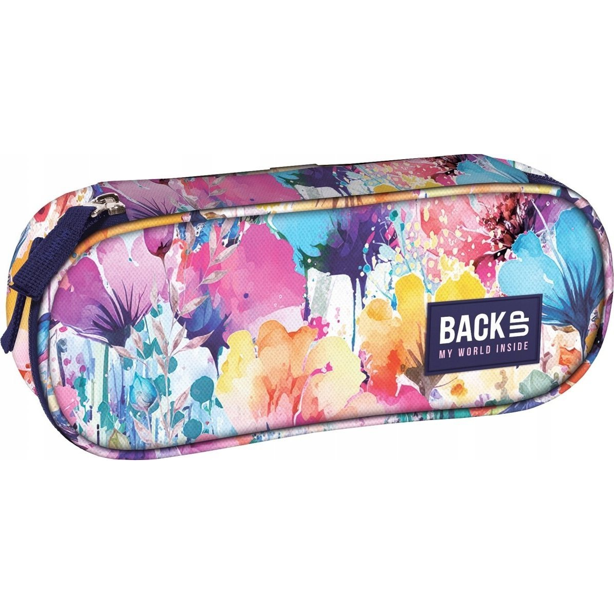 Backup Virágos Ovális Tolltartó - Summer Flowers (DERF.PB6A09)