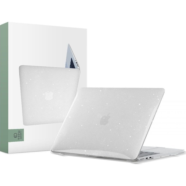 Apple MacBook Air 13 (2022 / 2023 / 2024), Műanyag hátlap védőtok, csillogó, Tech Protect SmartShell, átlátszó